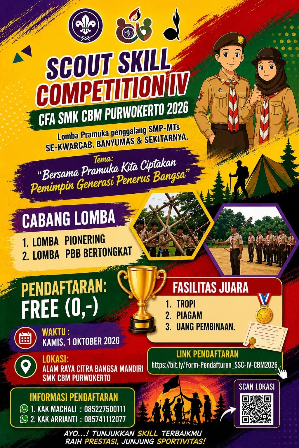 Poster lomba Pramuka — CFA Vol. 17 SMK CBM 2026