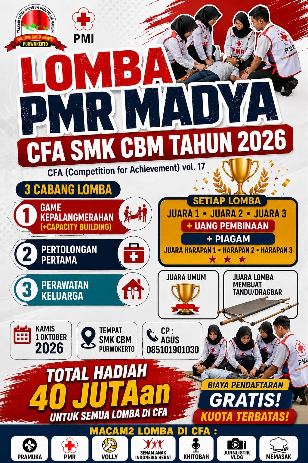 Poster lomba PMR Madya — CFA Vol. 17 SMK CBM 2026